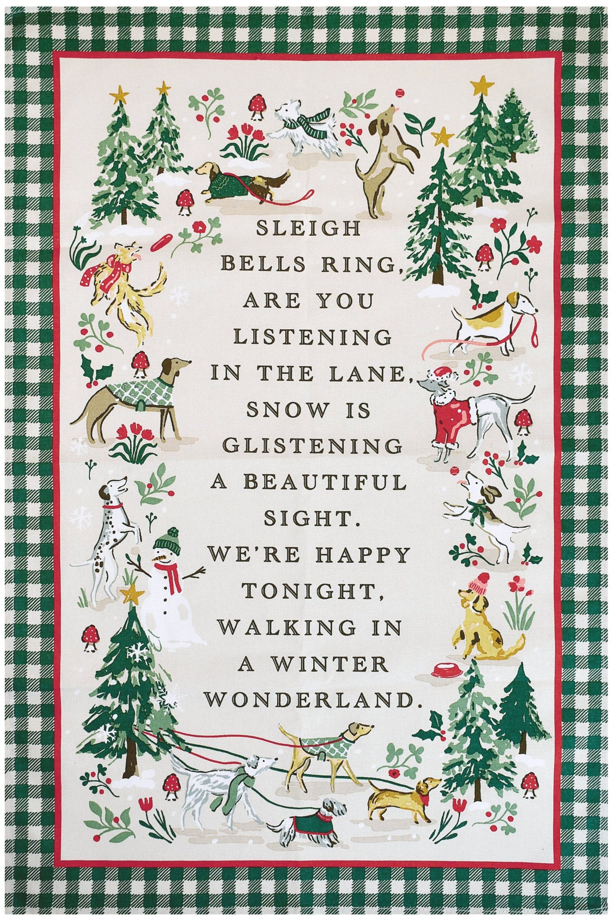 Ulster Weavers "Winter Walkies", Printed cotton tea towel. - Home Landing