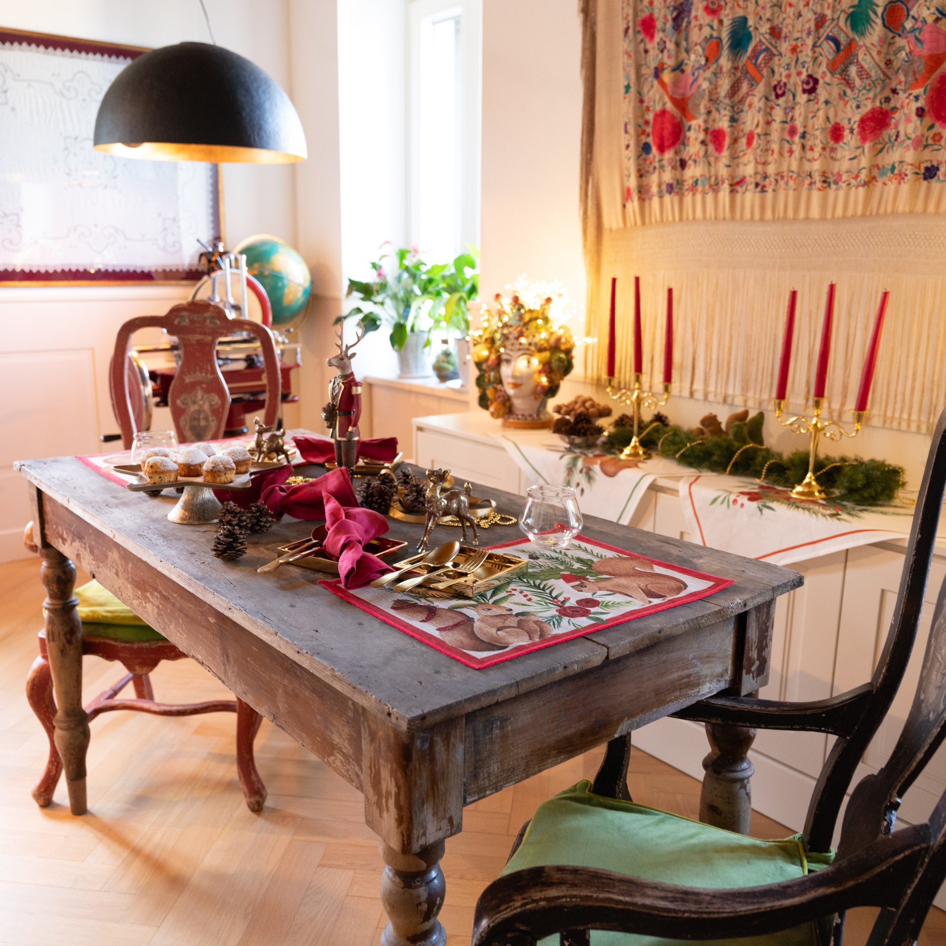 Tessitura Toscana Telerie, “Nutnook”, Pure cotton printed table runner.