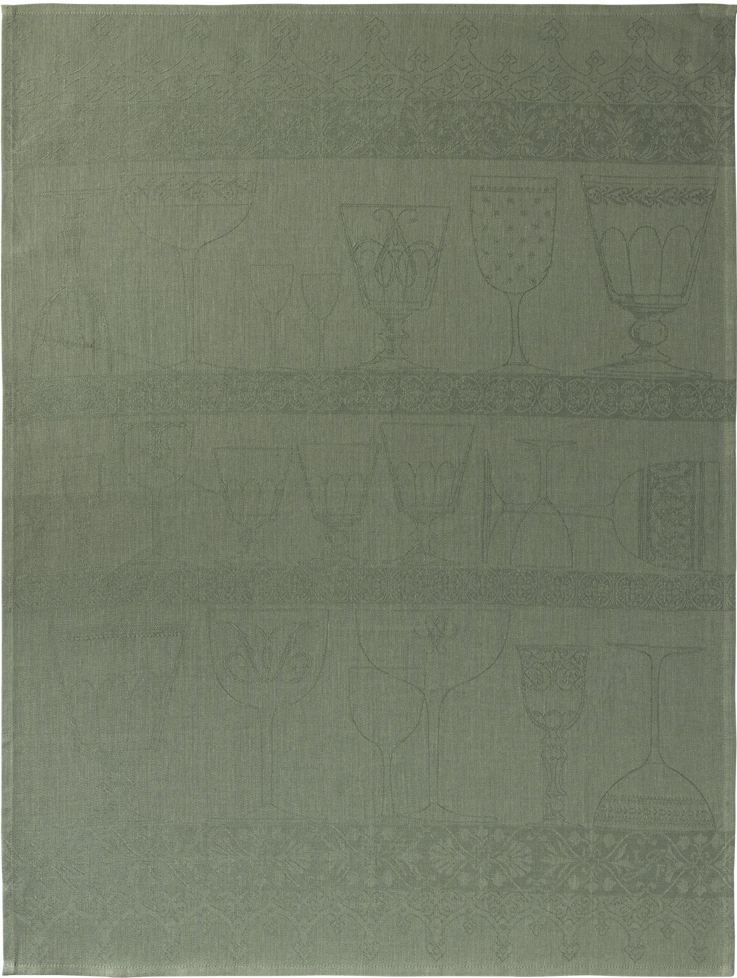 Jacquard Francais "Cristal" (Verveine), Woven linen tea towel. Made in France. - Home Landing