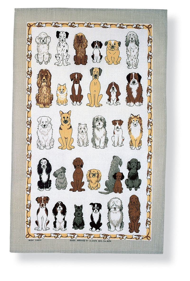Ulster Weavers, “Dogs Arrived”, Pure cotton printed tea towel - Home Landing