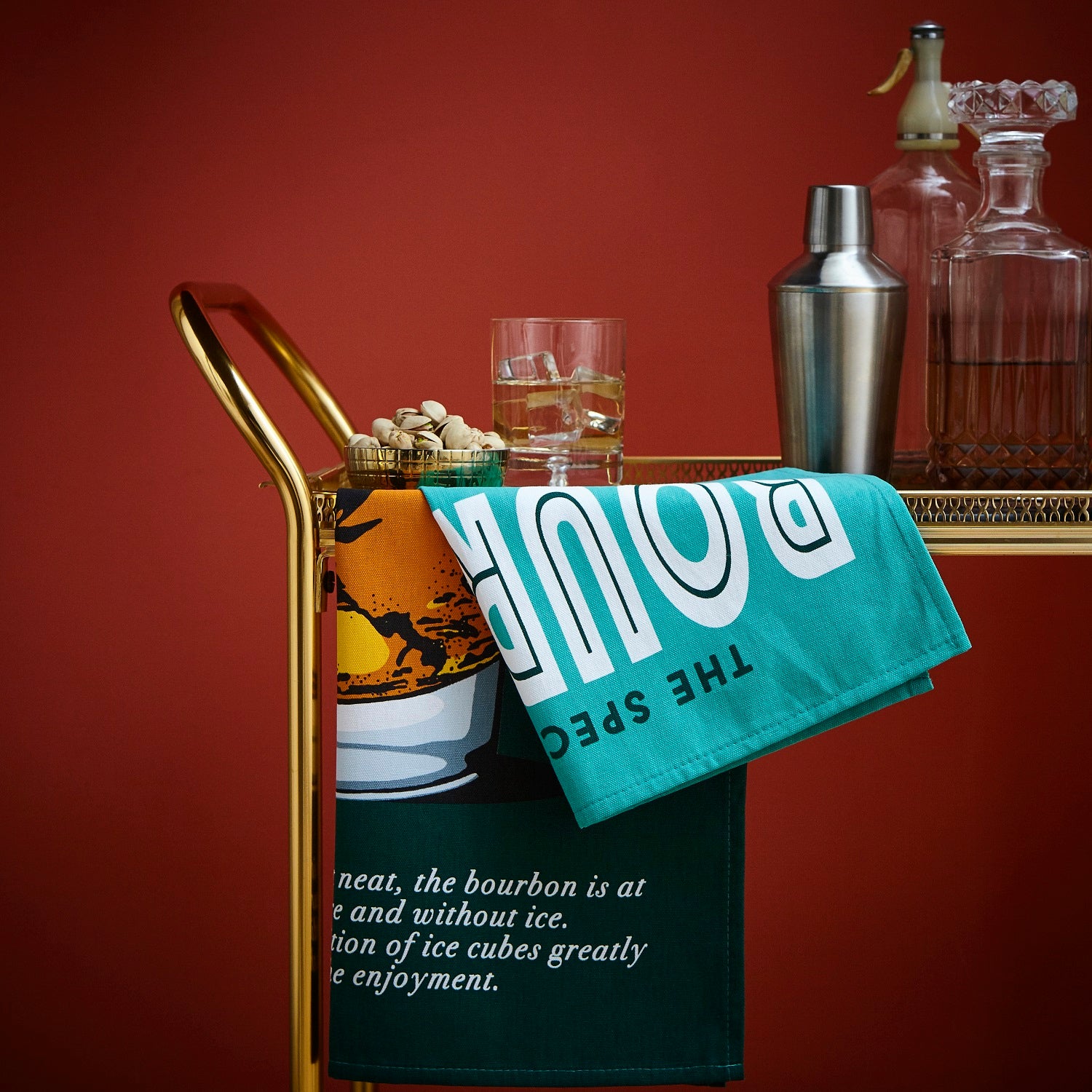 Ulster Weavers, "Wiscombe Bourbon", Pure cotton printed tea towel. Printed in the UK. - Home Landing