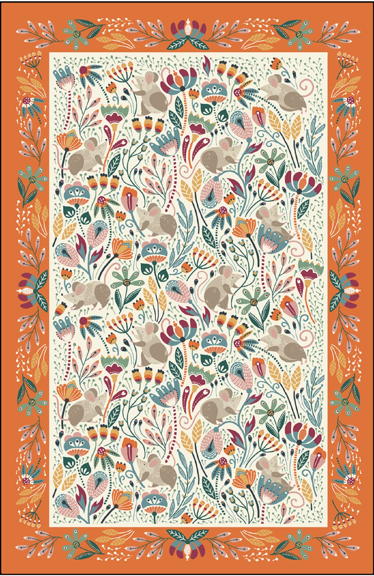 Ulster Weavers, "Field Mice", Pure cotton printed tea towel