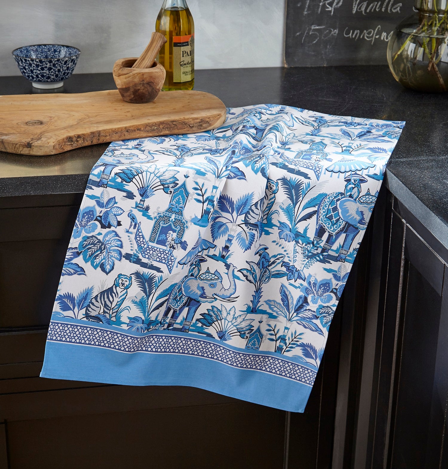 Ulster Weavers, "India Blue", Pure cotton printed tea towel - Home Landing