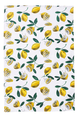 Ulster Weavers, "Lemons", Pure cotton printed tea towel. - Home Landing