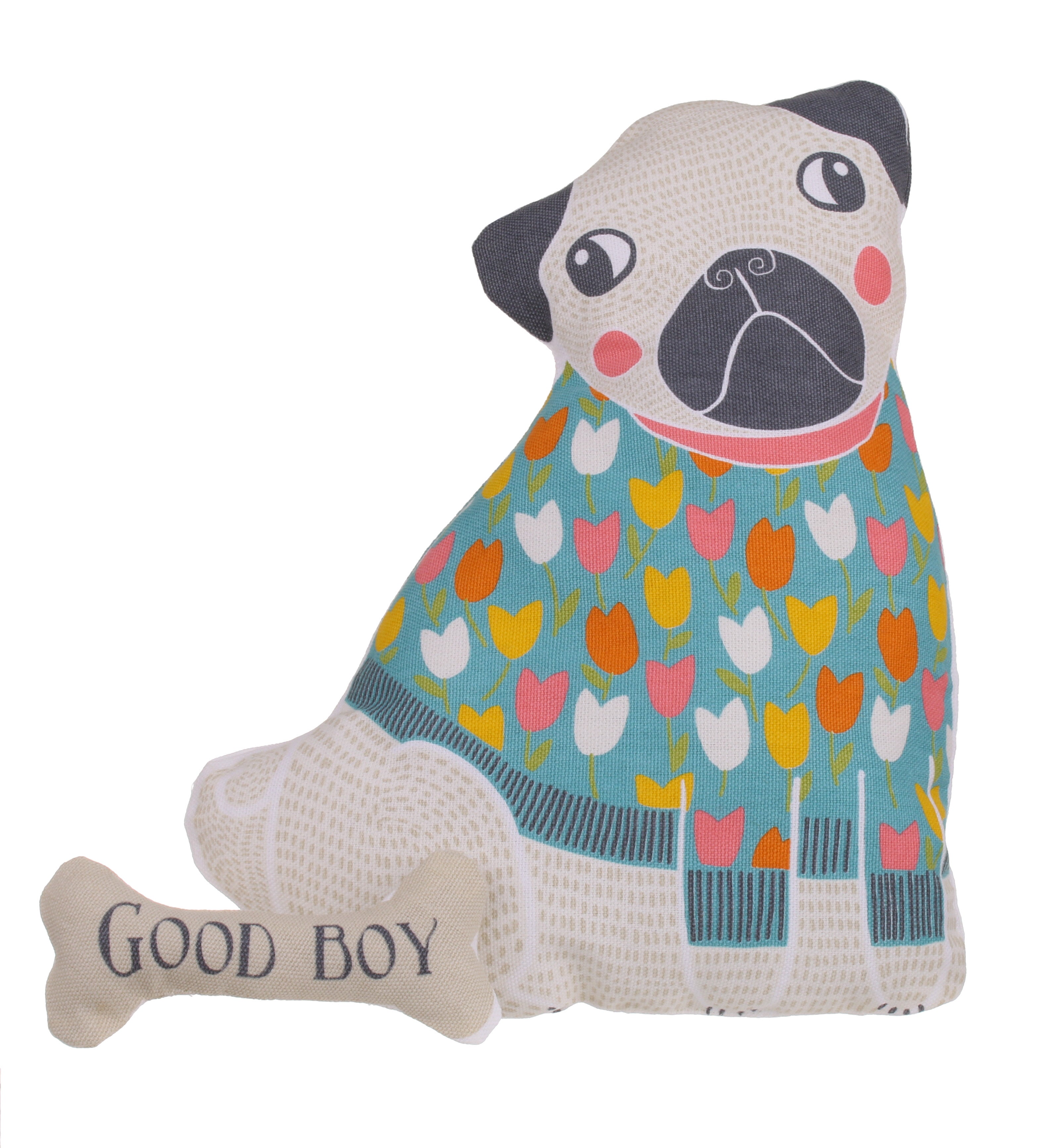 Ulster Weavers, "Percy Pug", Pure cotton tea towel. Printed in the UK. - Home Landing
