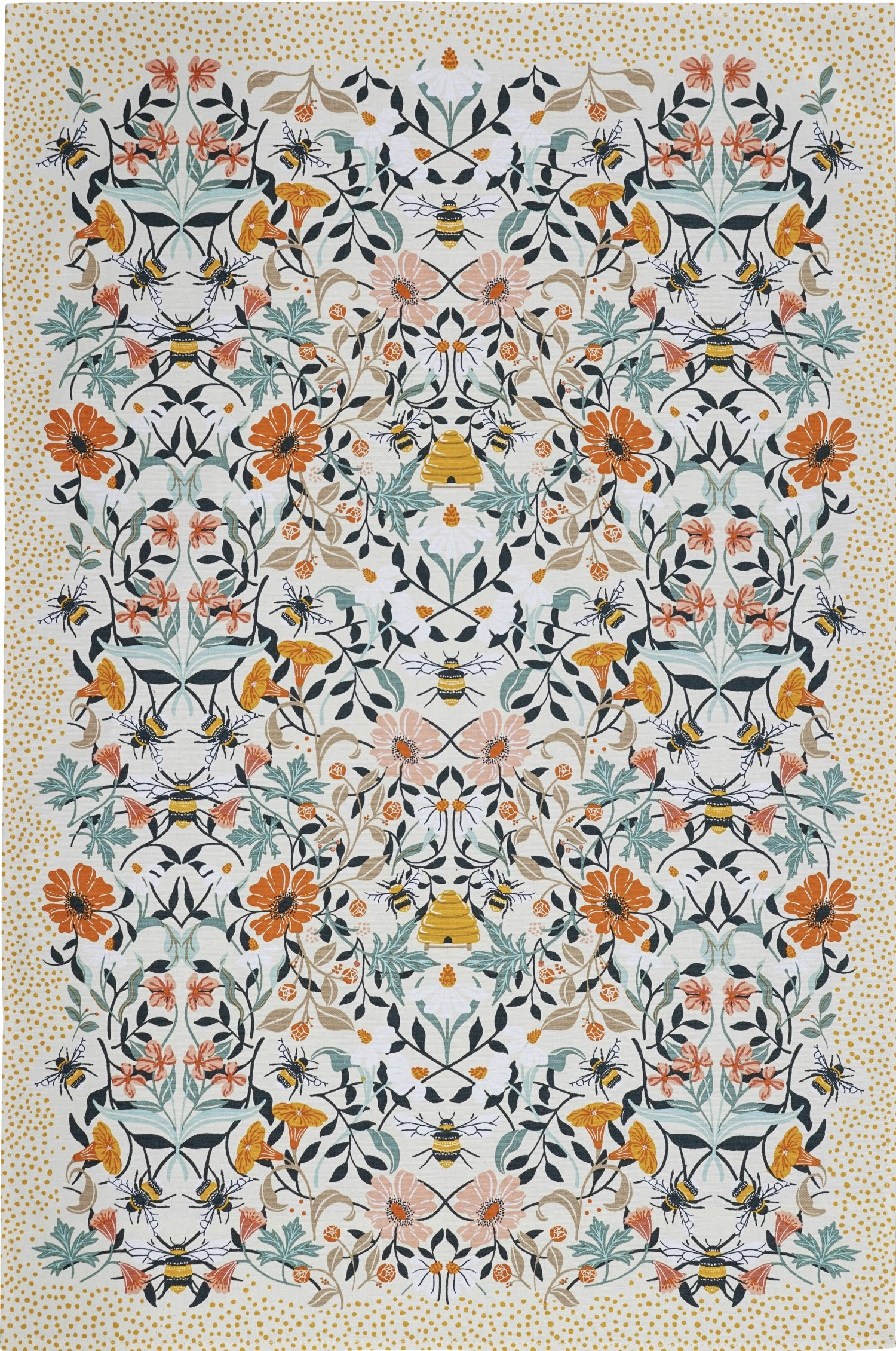 Ulster Weavers, "Bee Bloom", Printed  cotton tea towel.