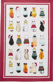 Ulster Weavers, "Christmas Cats in Waiting", Recycled cotton tea towel.