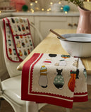 Ulster Weavers, "Christmas Cats in Waiting", Recycled cotton tea towel.