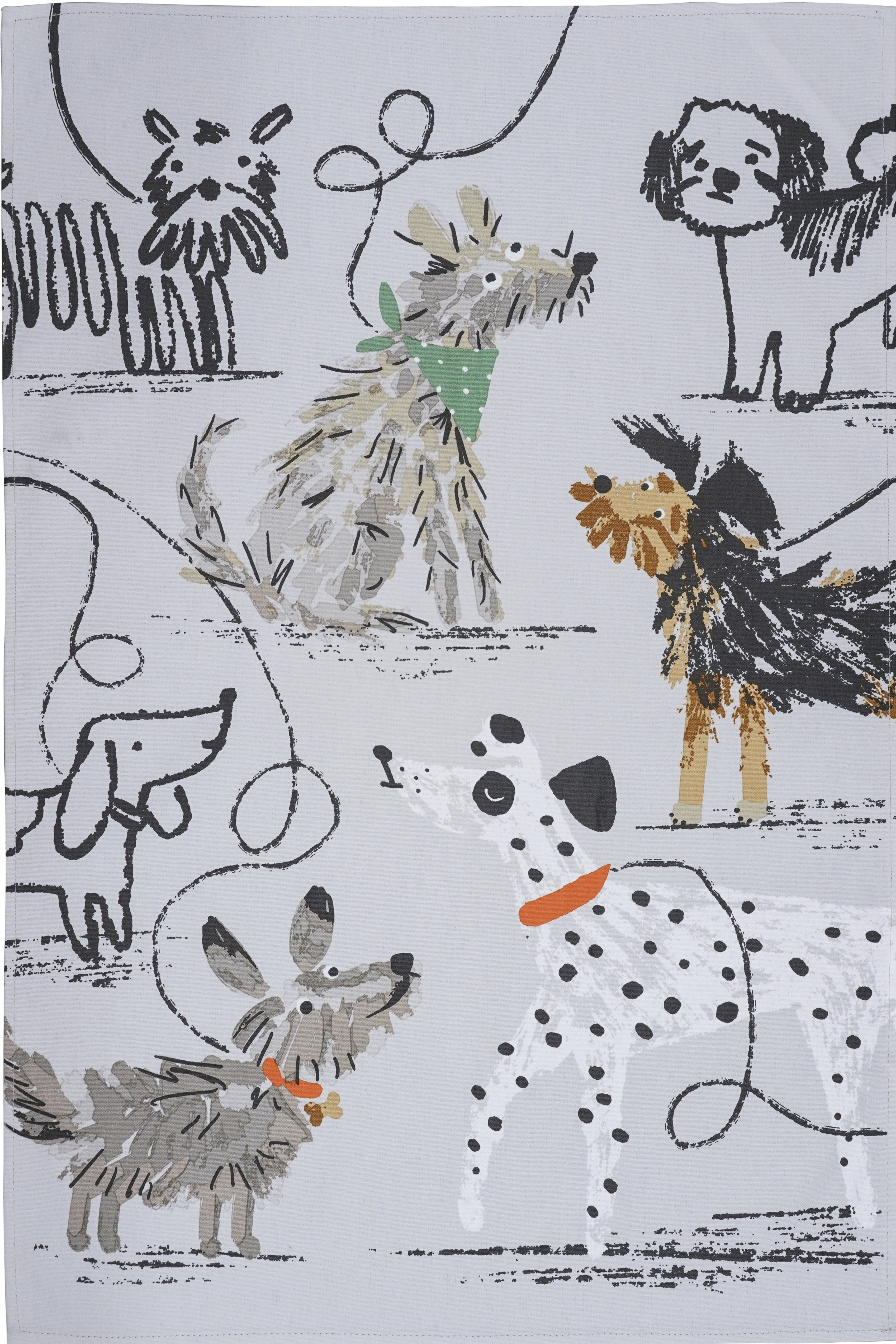 Ulster Weavers "Dog Days", Printed cotton tea towel.