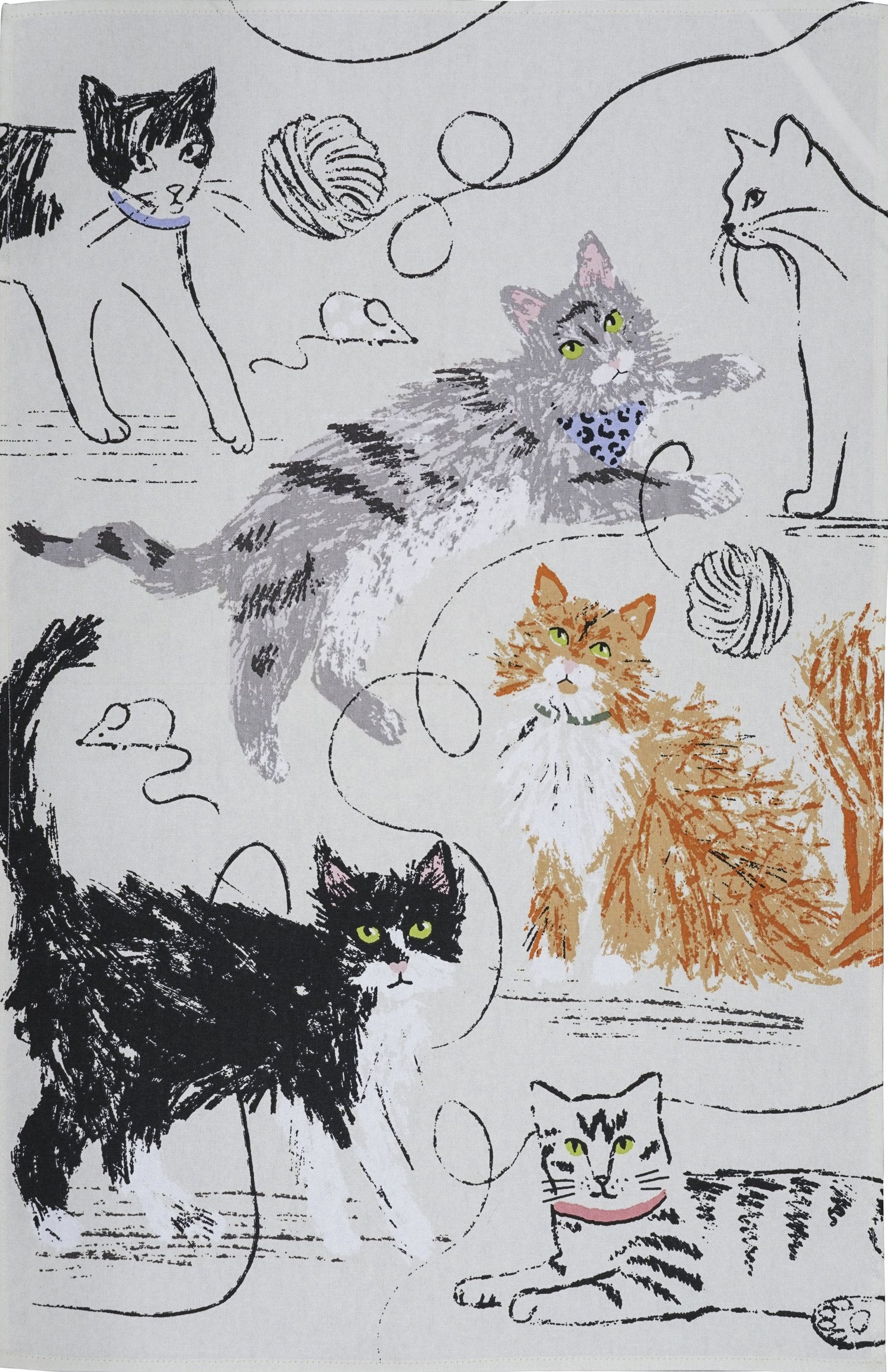 Ulster Weavers "Feline Friends", Printed  cotton tea towel.