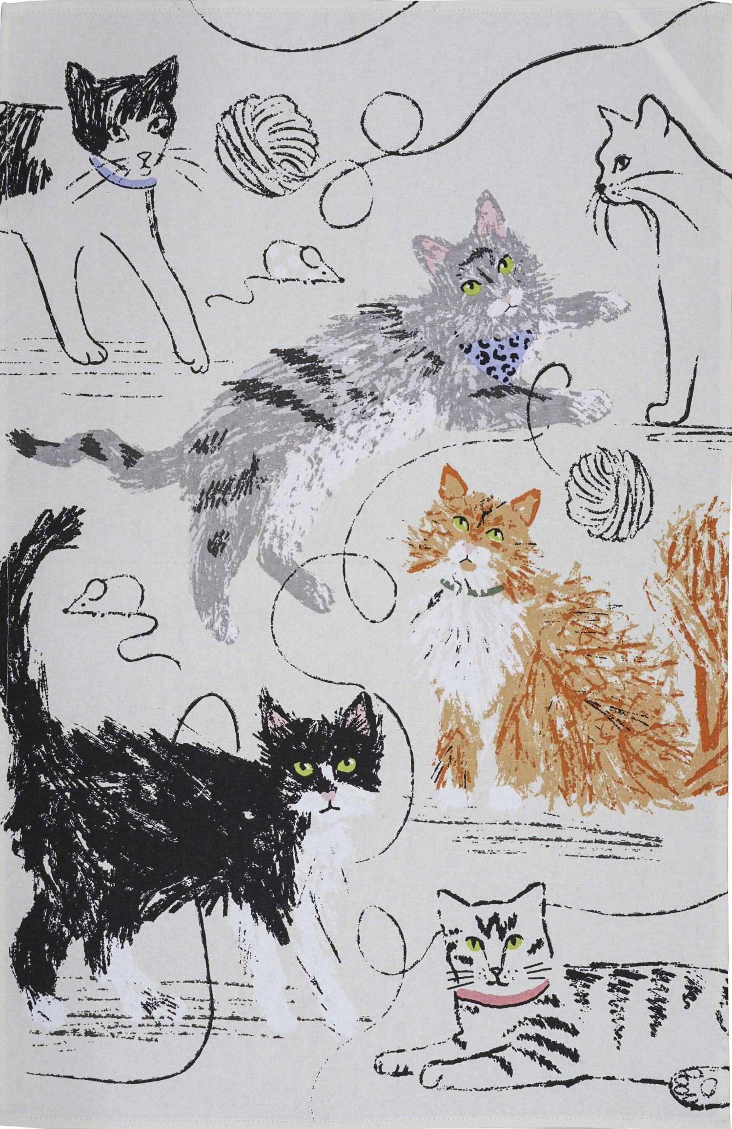 Ulster Weavers, "Feline Friends", Printed  cotton tea towel.