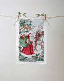 Ulster Weavers, "Santa Scene", Sustainable tea towel. UK Printed.