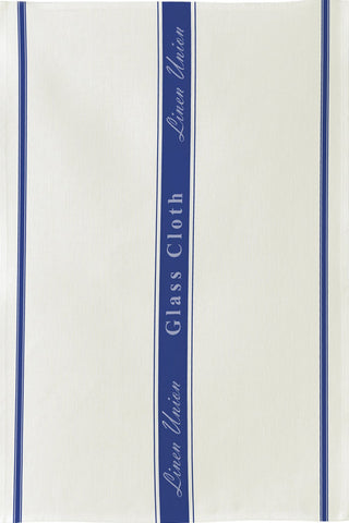 Ulster Weavers, "Glass Cloth Blue", Woven linen and cotton union