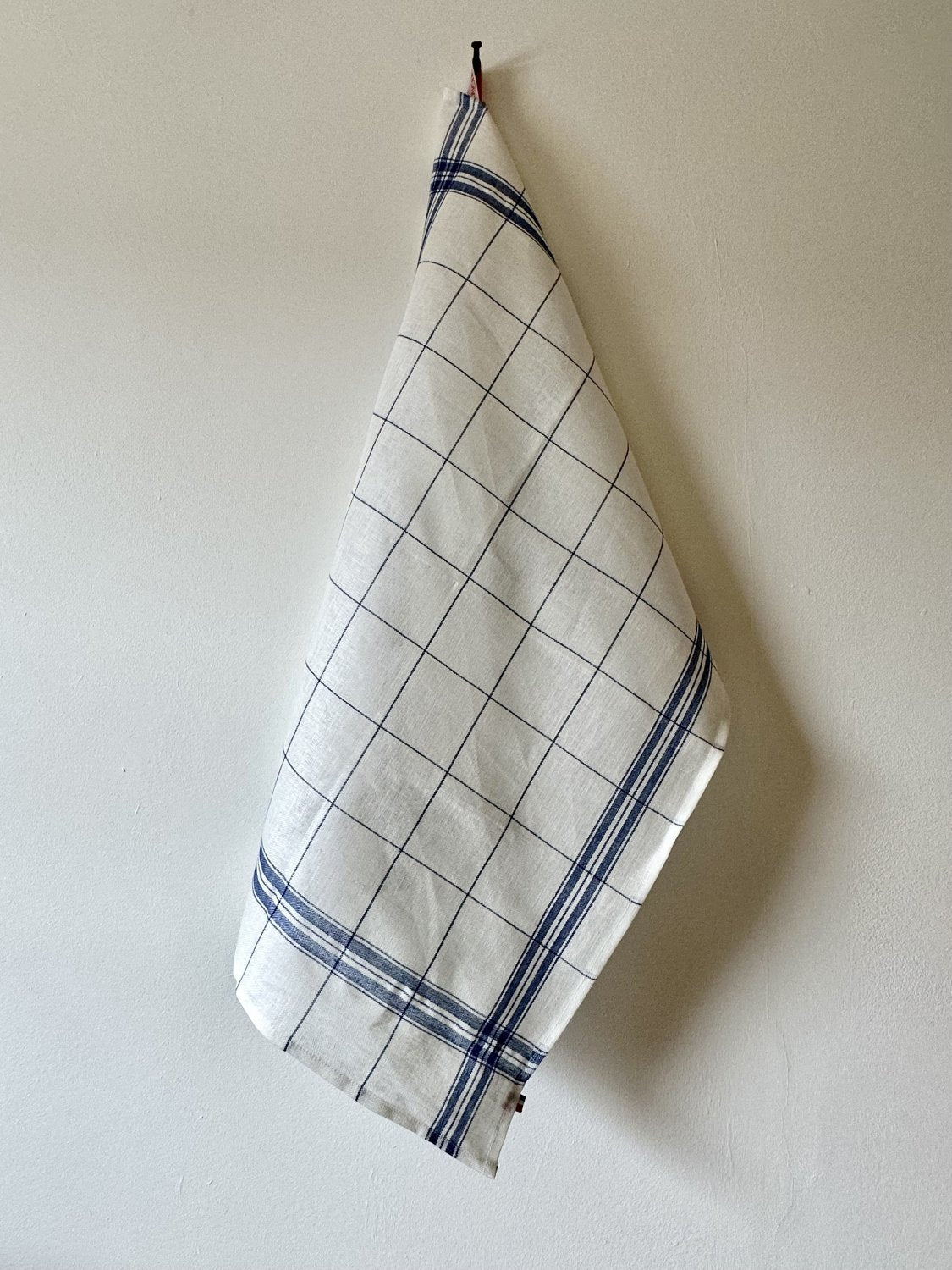 Coucke "Bistro Essential" (Blue), Woven linen tea towel. Made in France