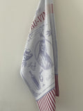 Coucke "Coq Au Vin", Woven cotton tea towel. Designed in France.