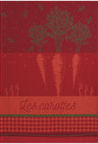 Coucke "Carottes du Potager", Woven cotton tea towel. Designed in France.