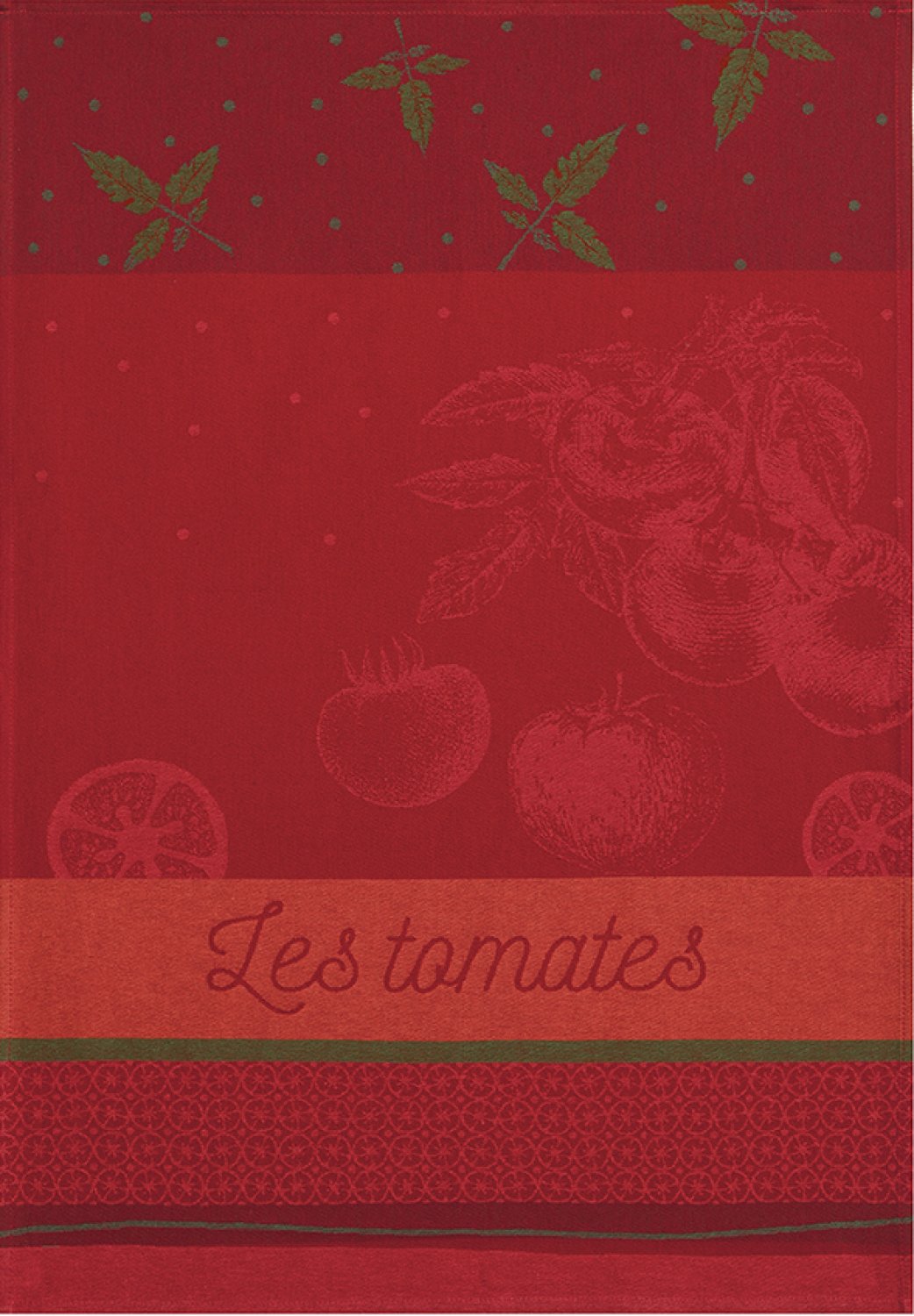 Coucke "Tomates du Potager", Woven cotton tea towel. Designed in France.