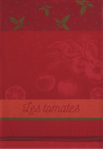 Coucke "Tomates du Potager", Woven cotton tea towel. Designed in France.
