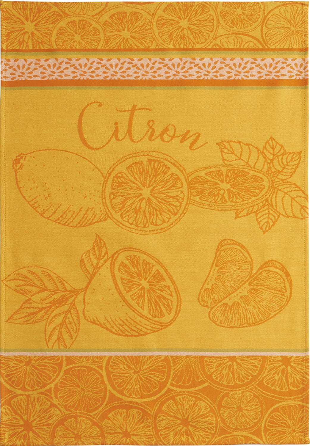 Coucke "Citron”, Woven cotton tea towel. Designed in France.