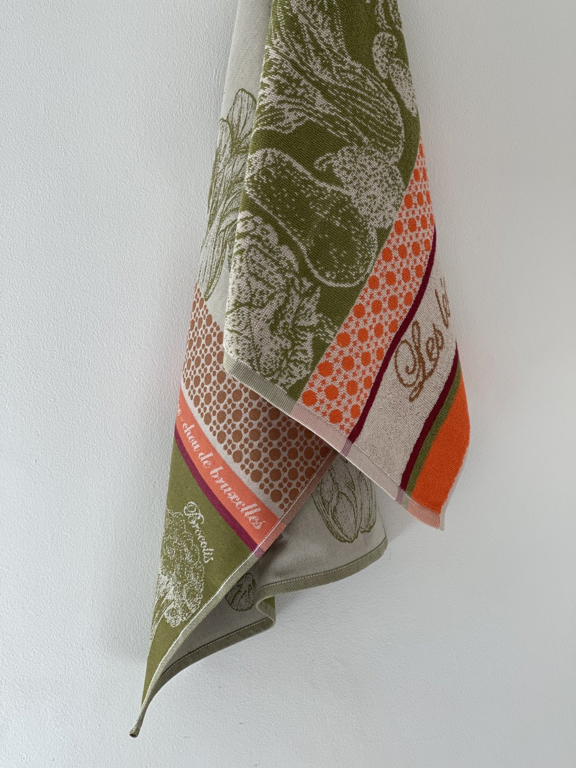 Coucke "Legumes D’Hiver", Cotton terry hand towel. Designed in France.
