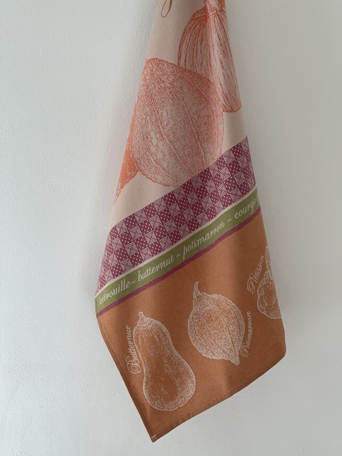 Coucke "Courges”, Woven cotton tea towel. Designed in France.