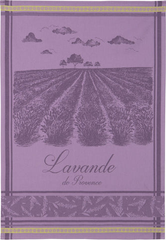Coucke "Champs de Lavande", Woven cotton tea towel. Designed in France.