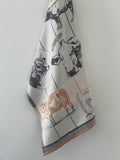 Coucke "Vaches Bovines", Woven cotton tea towel. Designed in France.