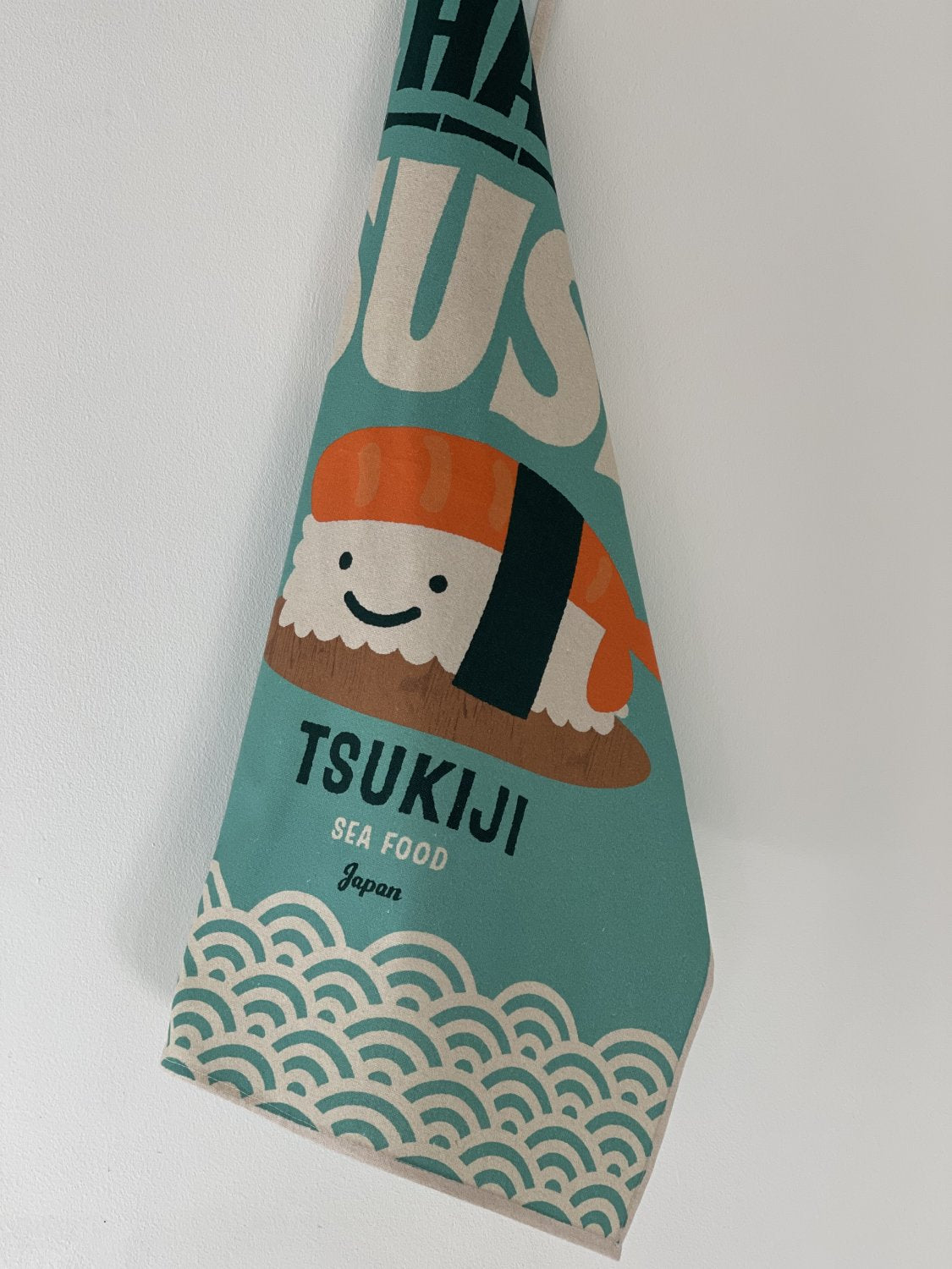 Coucke "Misteratomic-Sushi", Printed cotton tea towel. Designed in France.