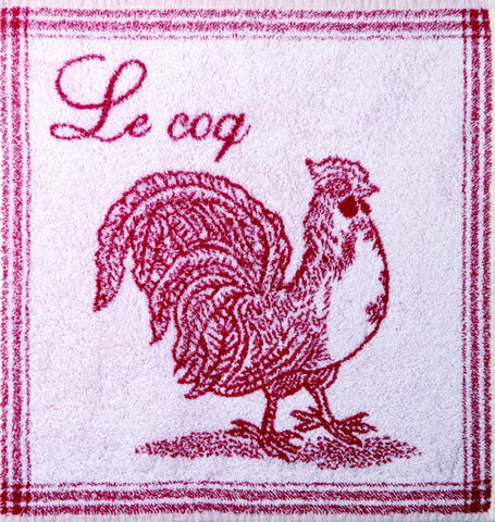 Coucke "Le Coq", Cotton terry hand towel. Designed in France.