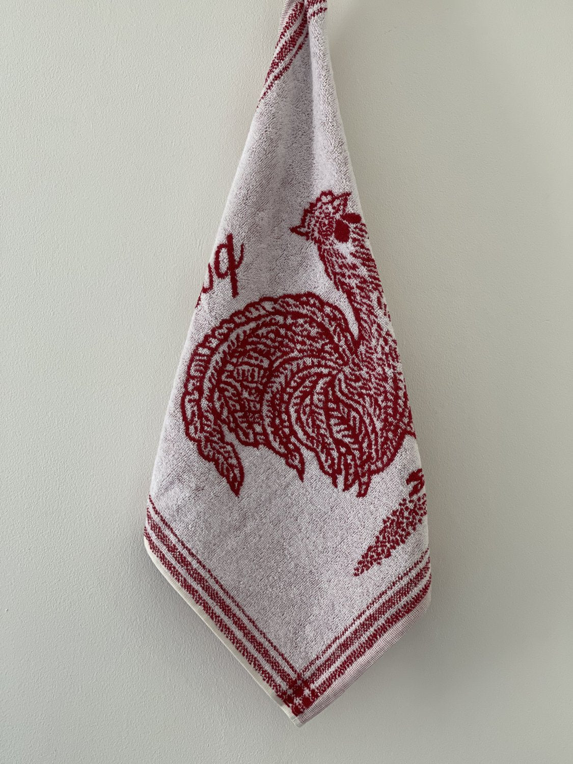 Coucke "Le Coq", Cotton terry hand towel. Designed in France.