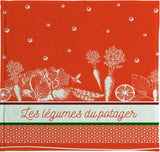 Coucke "Legumes du Potager", Cotton terry hand towel. Designed in France.