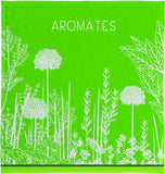 Coucke "Aromates du Jardin", Cotton terry hand towel. Designed in France.