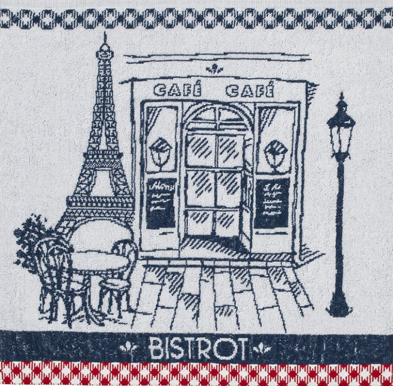 Coucke "Bistrot Authentique", Cotton terry hand towel. Designed in France.