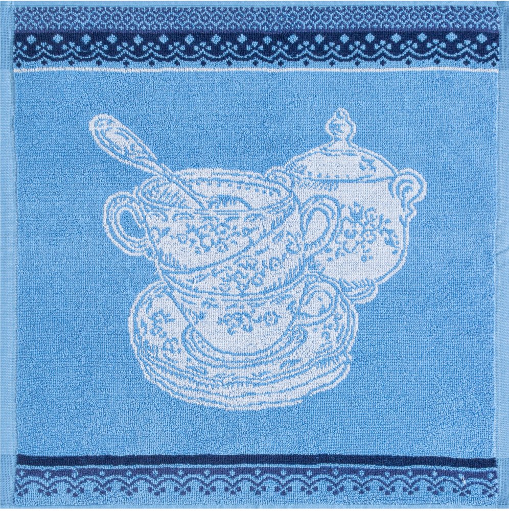 Coucke "Vaisselles  Anciennes", Cotton terry hand towel. Designed in France.