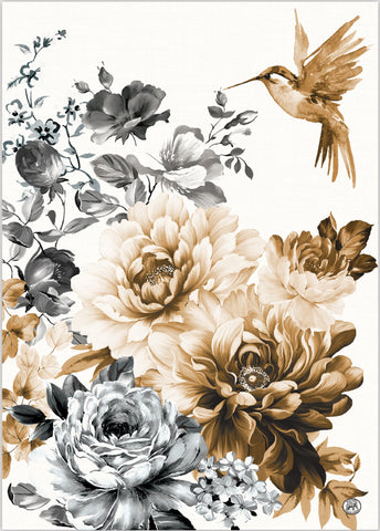 Michel Design Works, "Gardenia", Pure cotton printed tea towel.