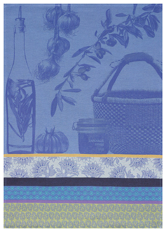 Jacquard Français "Saveurs de Provence" (Lavender Blue), Woven cotton tea towel. Made in France - Home Landing