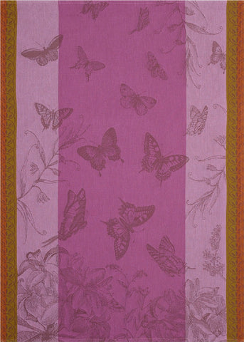 Jacquard Français "Jardin des Papillons" (Iris), Woven cotton tea towel. Made in France - Home Landing
