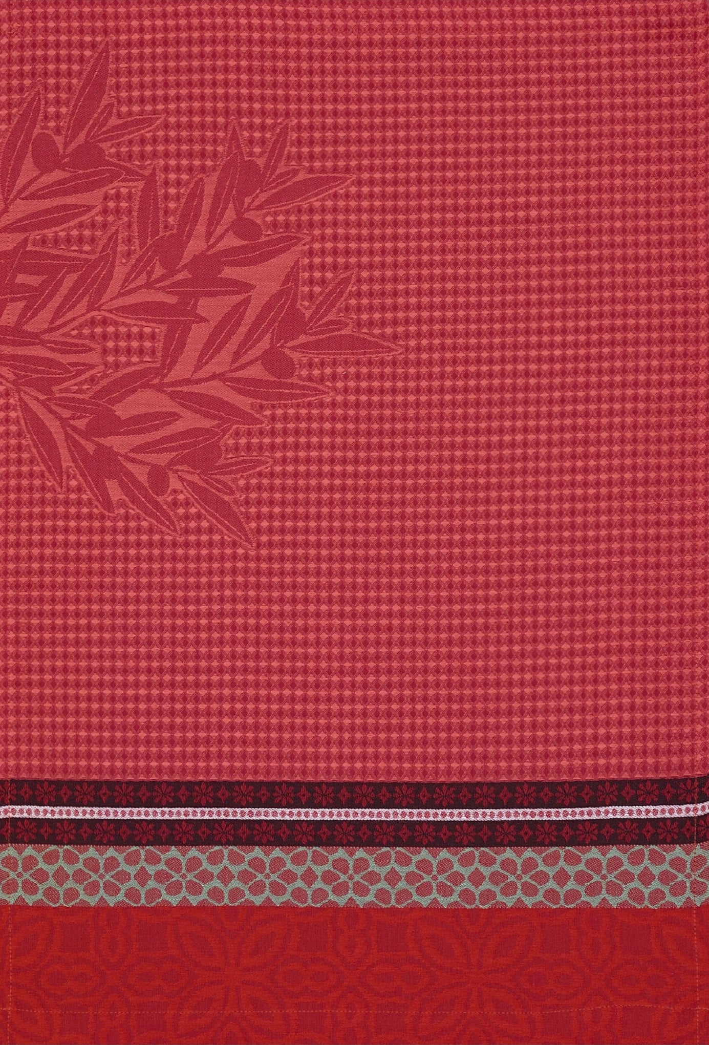 Jacquard Français "Alpilles" (Red), Woven cotton hand towel. Made in France - Home Landing