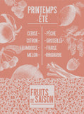 Jacquard Français "De Saisin - Fruits" (Apricot), Woven cotton tea towel. Made in France.
