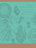 Jacquard Français "Macarons" (Mint), Woven cotton tea towel. Made in France