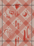 Jacquard Français "Legumes au Jardin" (Red), Woven cotton tea towel. Made in France.