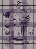 Jacquard Français "Legumes en Potage" (Purple), Woven cotton tea towel. Made in France.