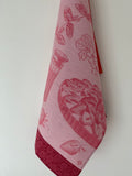 Jacquard Français "Tarte aux Fraises" (Pink), Woven cotton tea towel. Made in France.