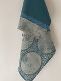 Jacquard Français "Josephine" (Blue), Woven cotton hand towel. Made in France.