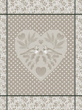 Jacquard Français "Amour" (Beige), Woven cotton tea towel. Made in France.