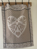 Jacquard Français "Amour" (Beige), Woven cotton tea towel. Made in France.