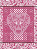 Jacquard Français "Amour" (Pink), Woven cotton tea towel. Made in France.