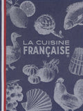 Jacquard Français "Gastronomie" (Blue), Woven cotton tea towel. Made in France.