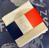 Jacquard Français "Gastronomie" (White), Woven cotton hand towel. Made in France.
