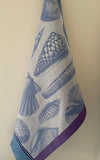 Jacquard Français "Coquillages" (Mer), Woven cotton tea towel. Made in France.